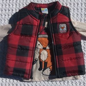 Healthtex Infant Puffer Vest and Shirt Size 0-3M